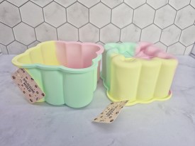 Mini tortera silicona tricolor cuadrada bordes ondulados